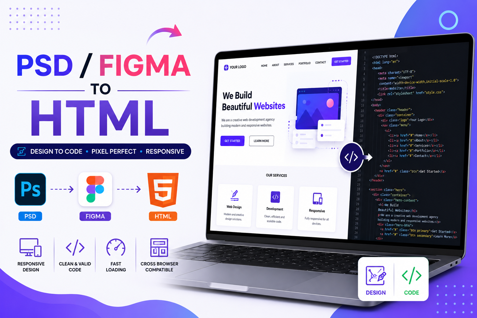 PSD/Figma to HTML Course